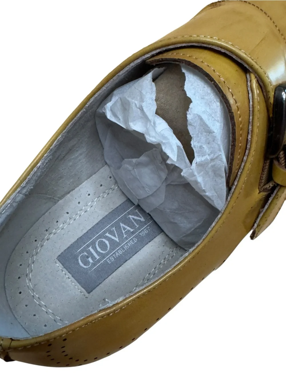 Giovanni Handmade Burnished Cognac Leather Monk Strap Dress Shoes Men’s 9 NWOT